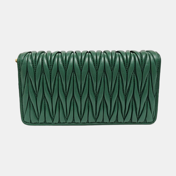 My Miu Quilted Lambskin Green