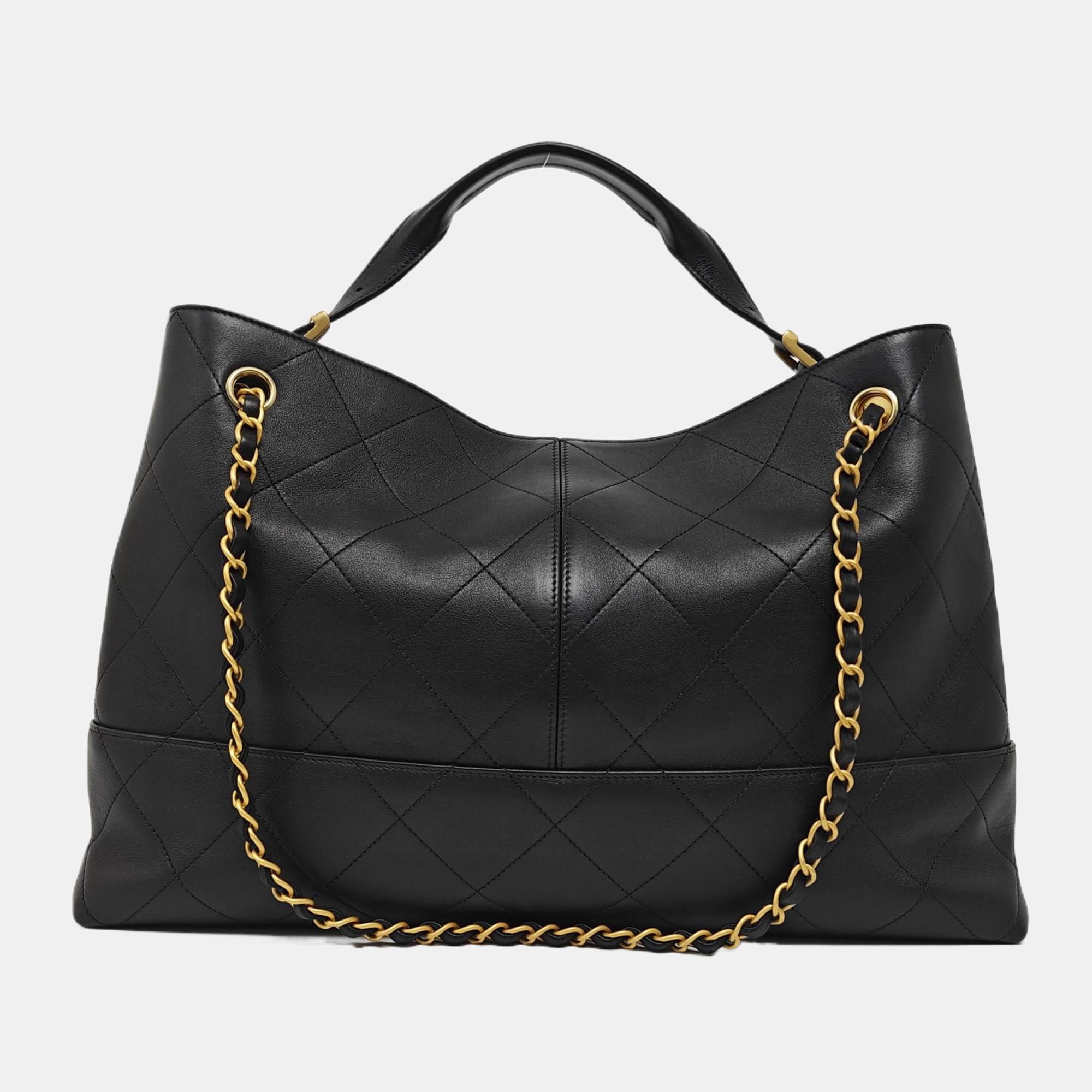 Quilted Calfskin Tote Bag Black