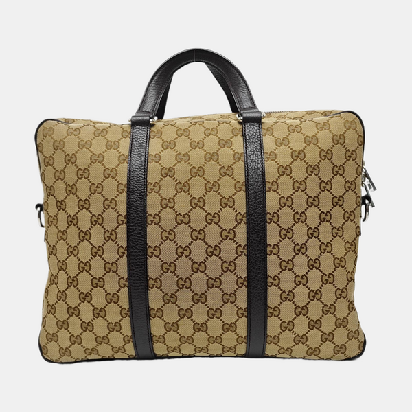 Monogram Canvas Shoulder Bag Brown