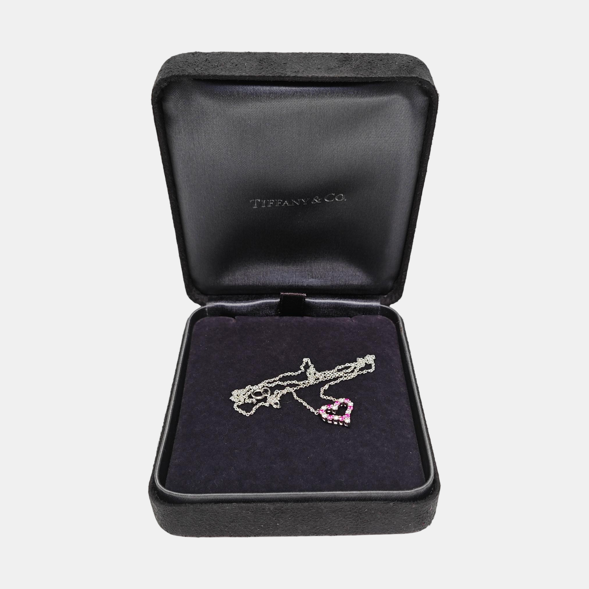 Tiffany Hearts Platinum 950 Silver Necklace