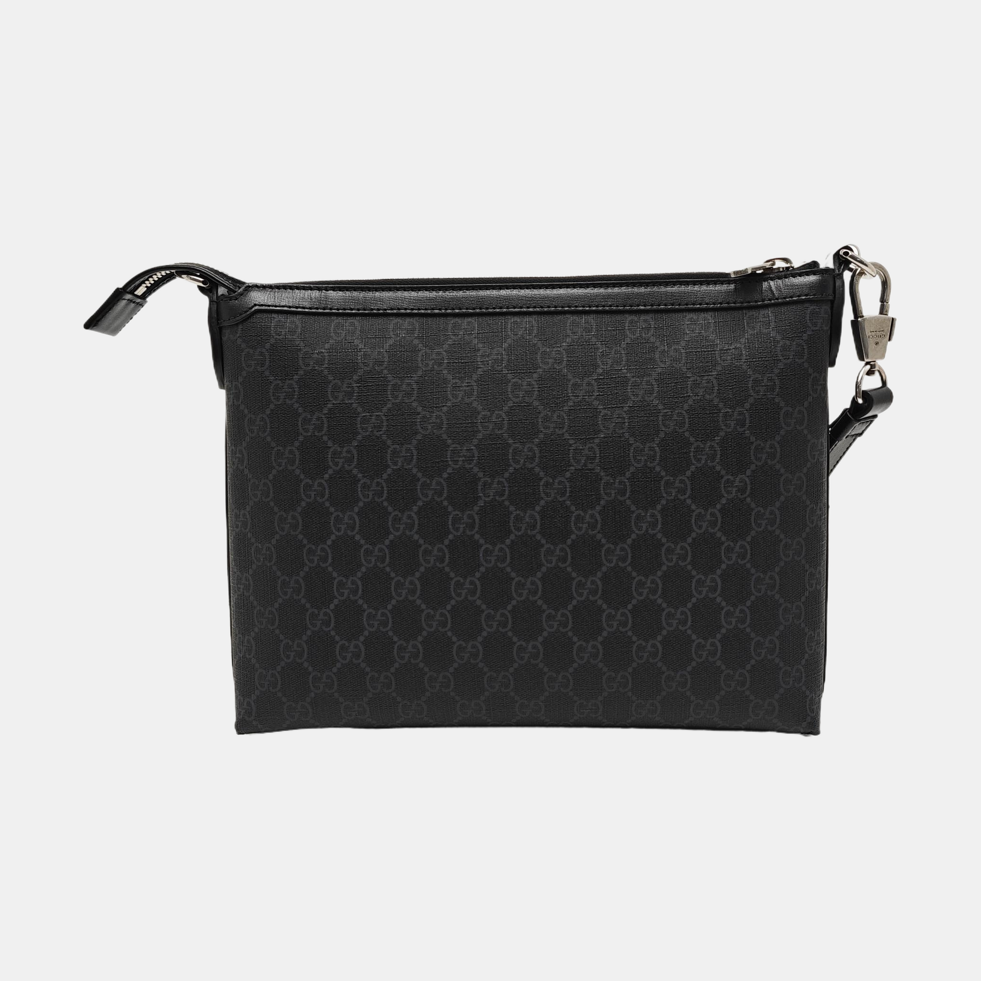 Monogram Coated Canvas Shoulder Bag Black