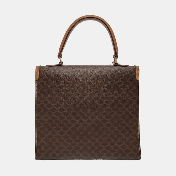 Authenticated pre-owned  MACADAM BLASON TRIOMPHE Coated Canvas Brown - Top Handle Bag at Looply