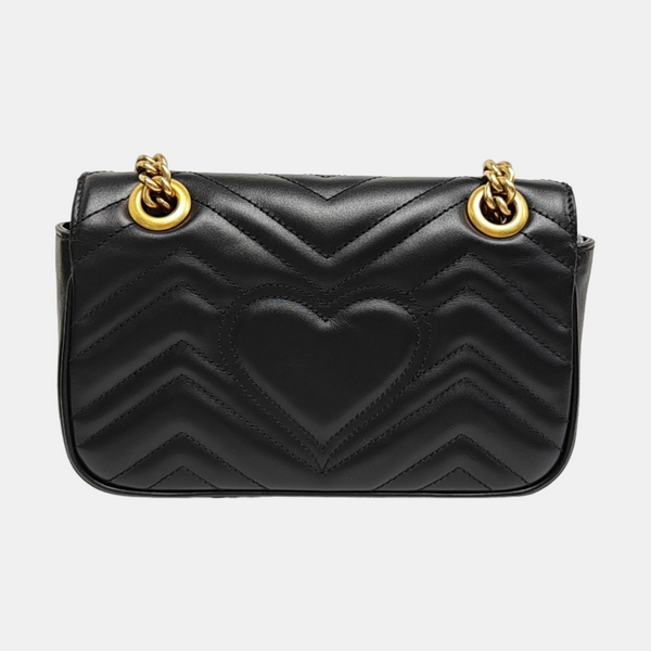 GG Marmont Small Quilted Calfskin Black
