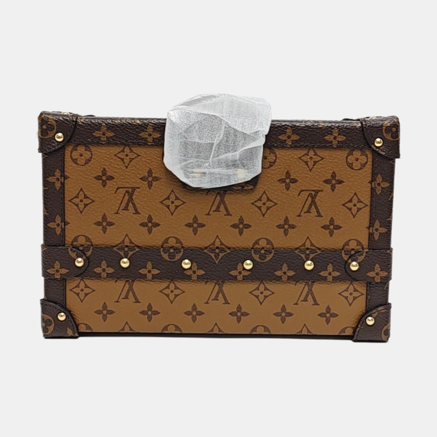 PETITE MALLE Monogram Coated Canvas Brown