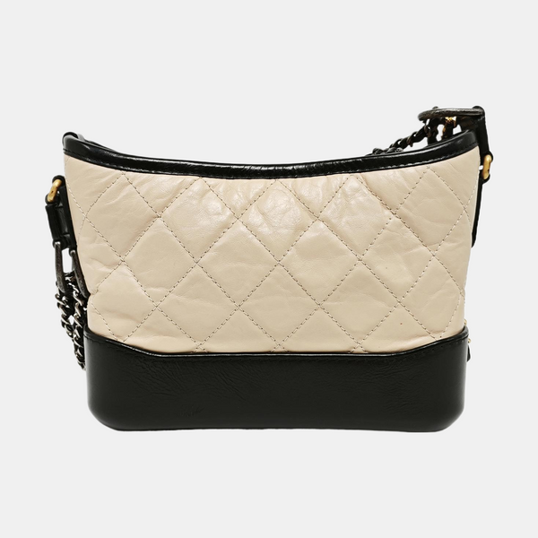 GABRIELLE Small Quilted Calfskin Beige
