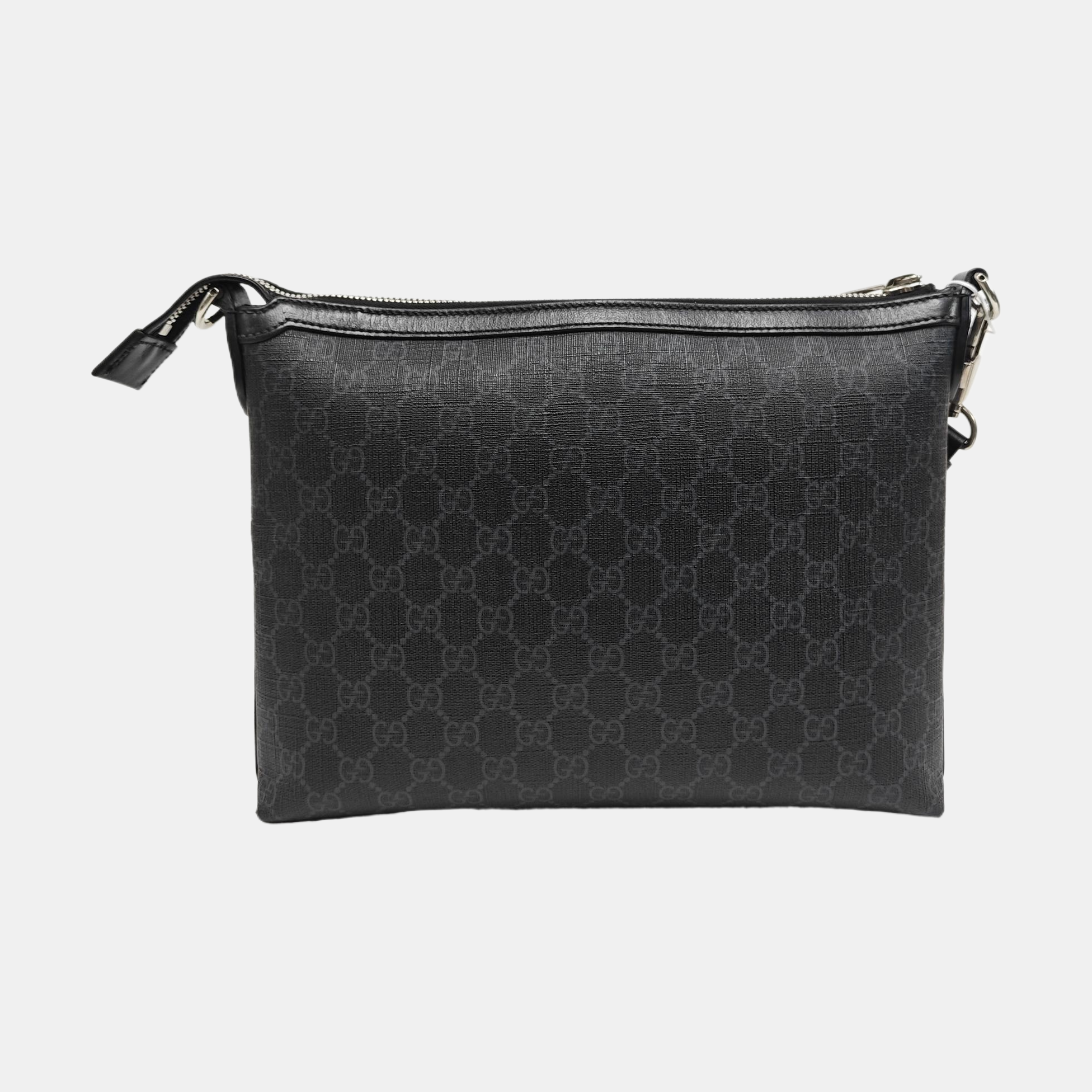 Monogram Coated Canvas Shoulder Bag Black