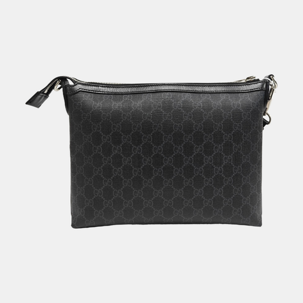 Monogram Coated Canvas Shoulder Bag Black