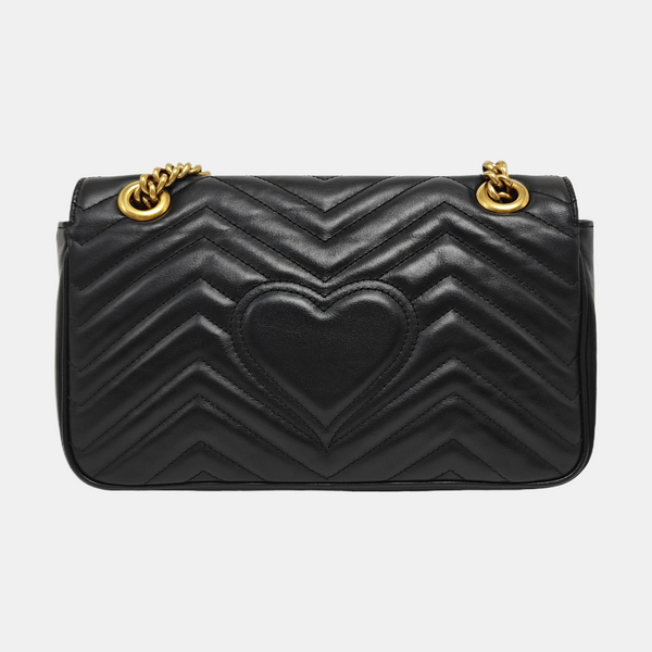 GG Marmont Medium Quilted Calfskin Black