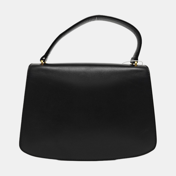 Calfskin Top Handle Bag Black