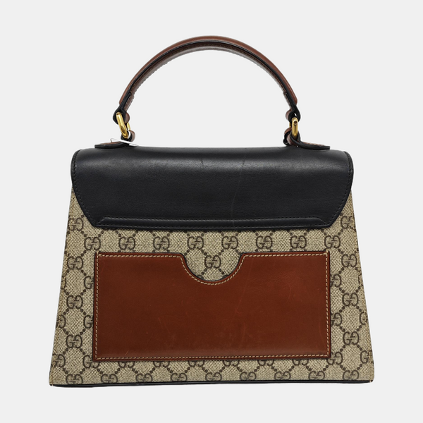 Padlock Small Monogram Coated Canvas Beige
