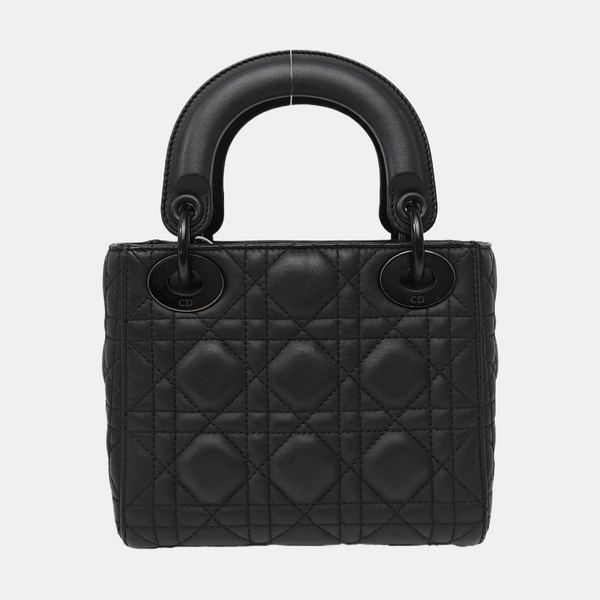 Lady Dior Mini Cannage Calfskin Black