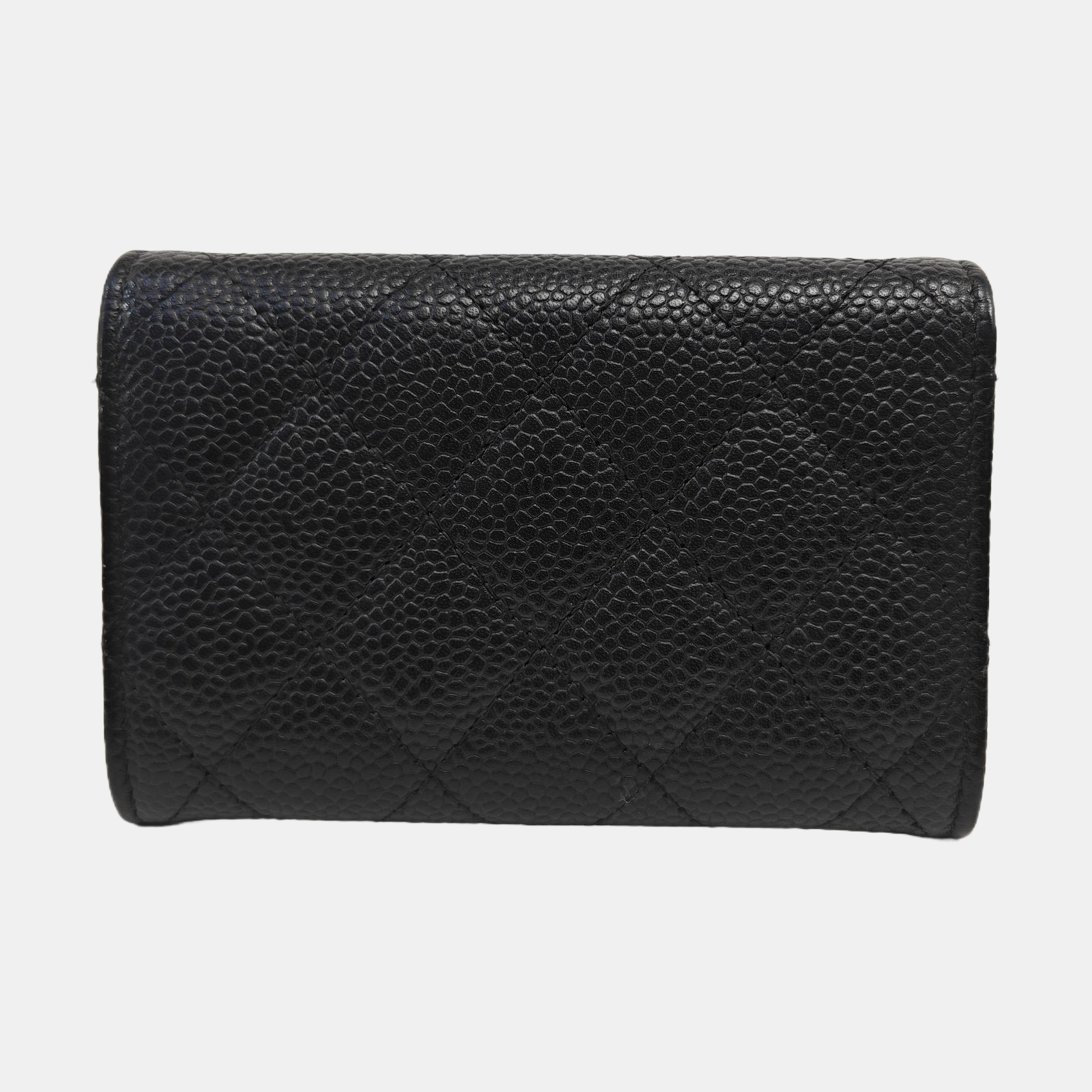 CLASSIC FLAP Quilted Grained Calfskin Black Wallet