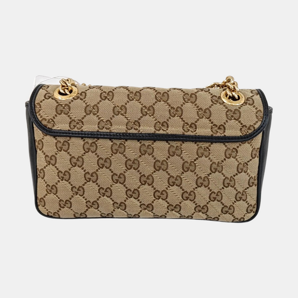 GG Marmont Medium Quilted Canvas Brown