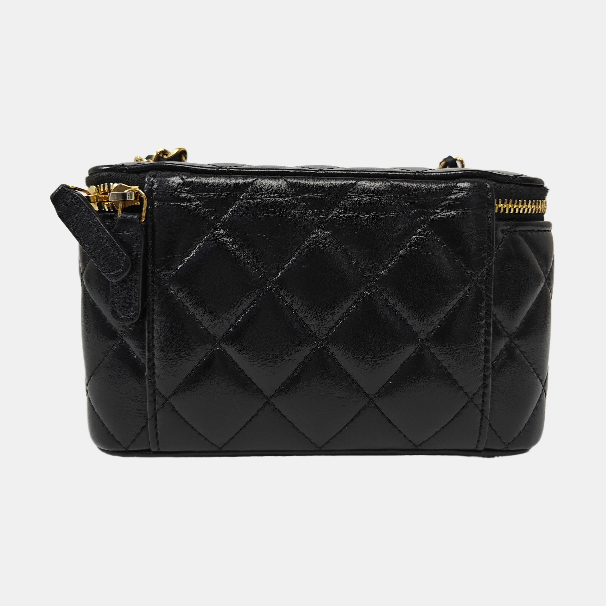 VANITY CASE Small Quilted Lambskin Black
