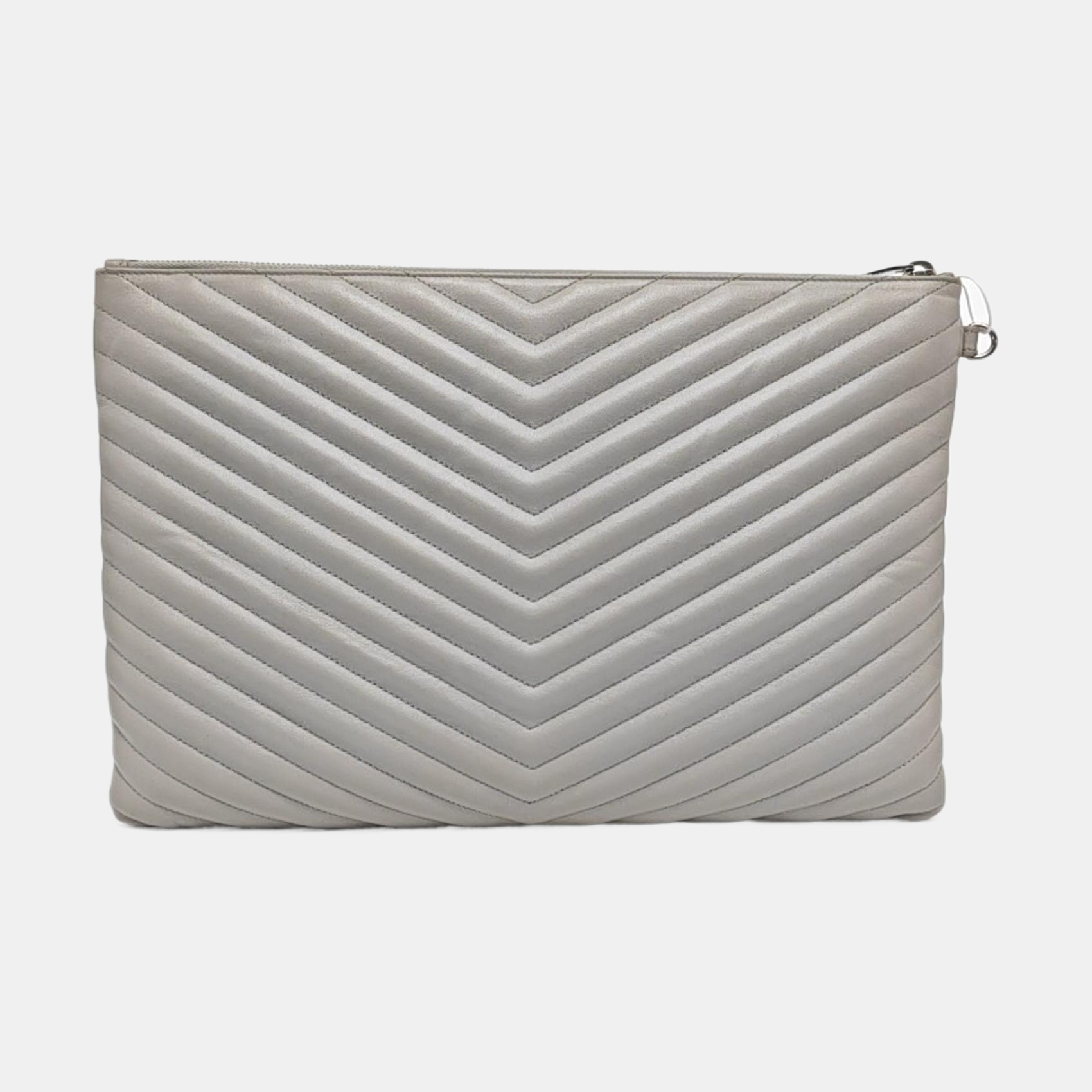MATELASSE Chevron Calfskin Gray