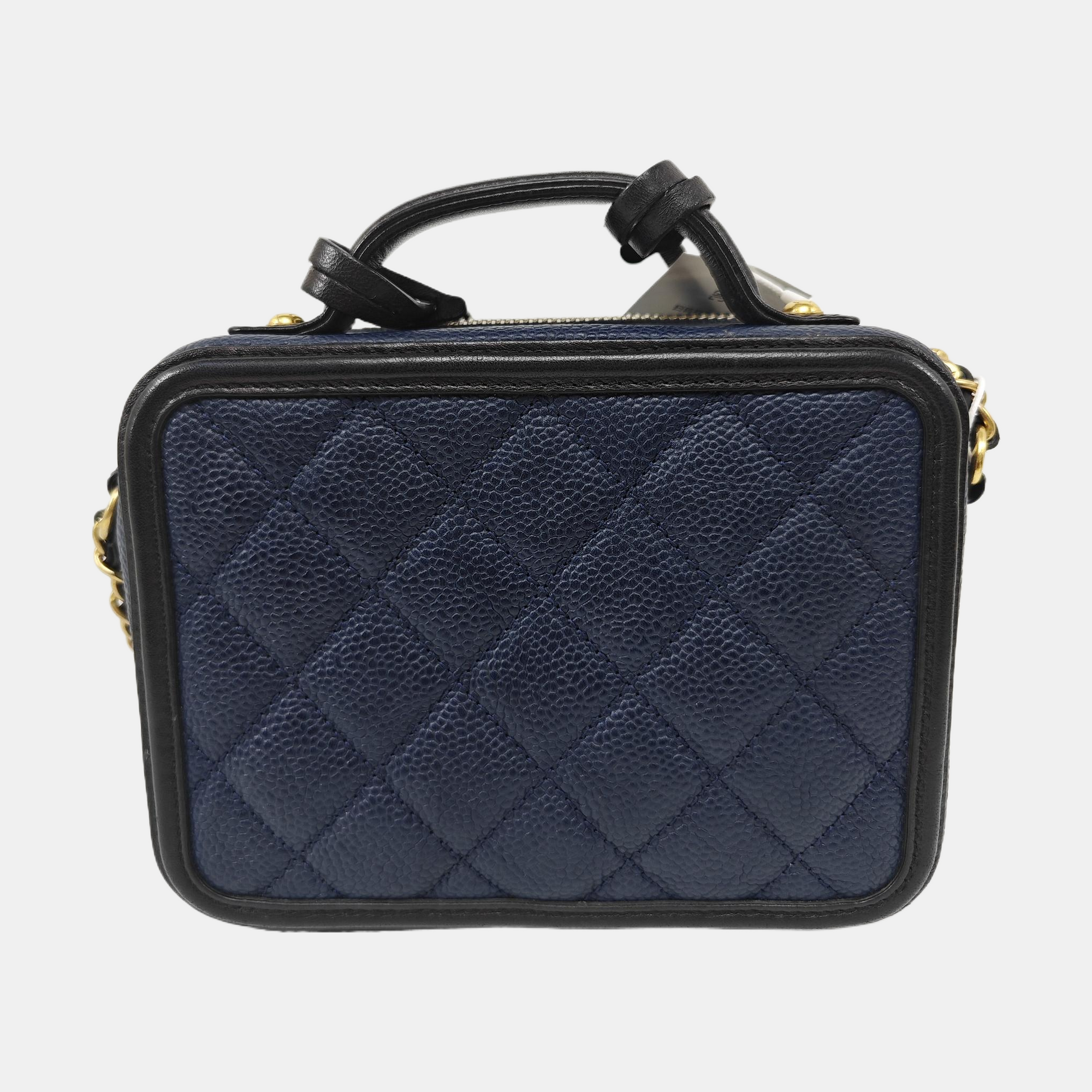 FILIGREE Small Quilted Grained Calfskin Blue