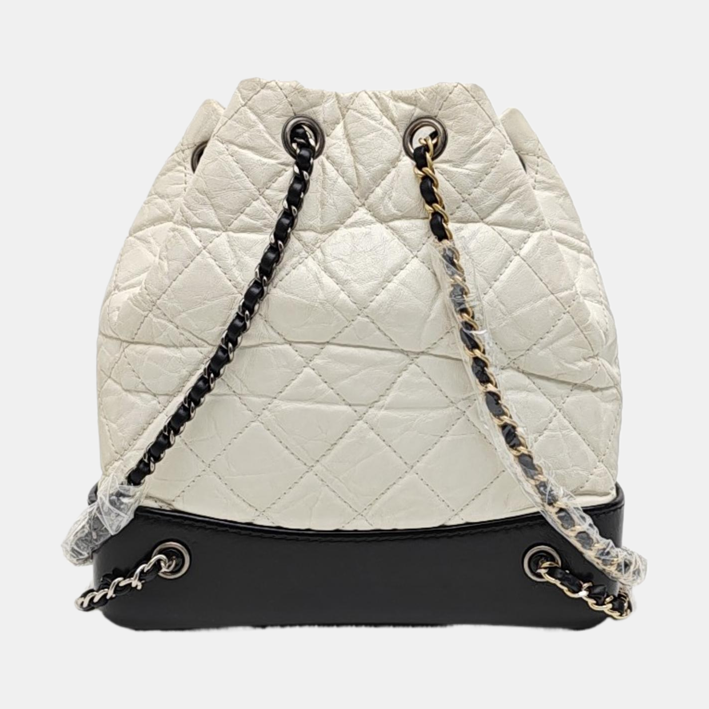 GABRIELLE Small Quilted Calfskin White