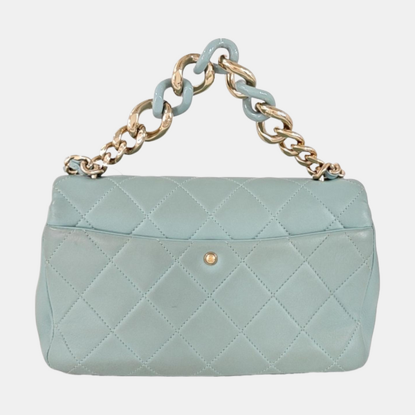 Quilted Calfskin Shoulder Bag Green