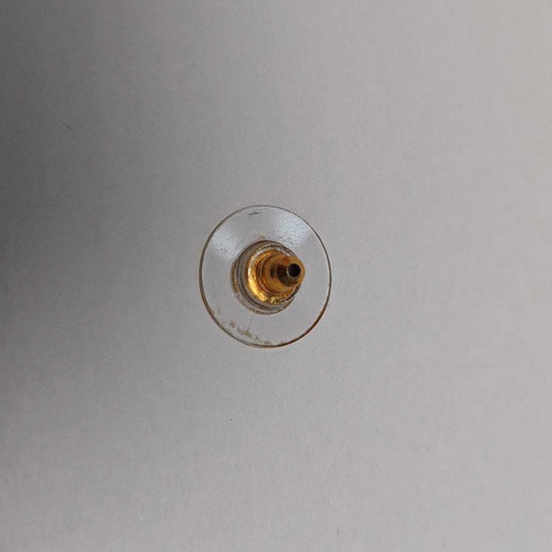 CC Logo Metal Gold Stud Earrings