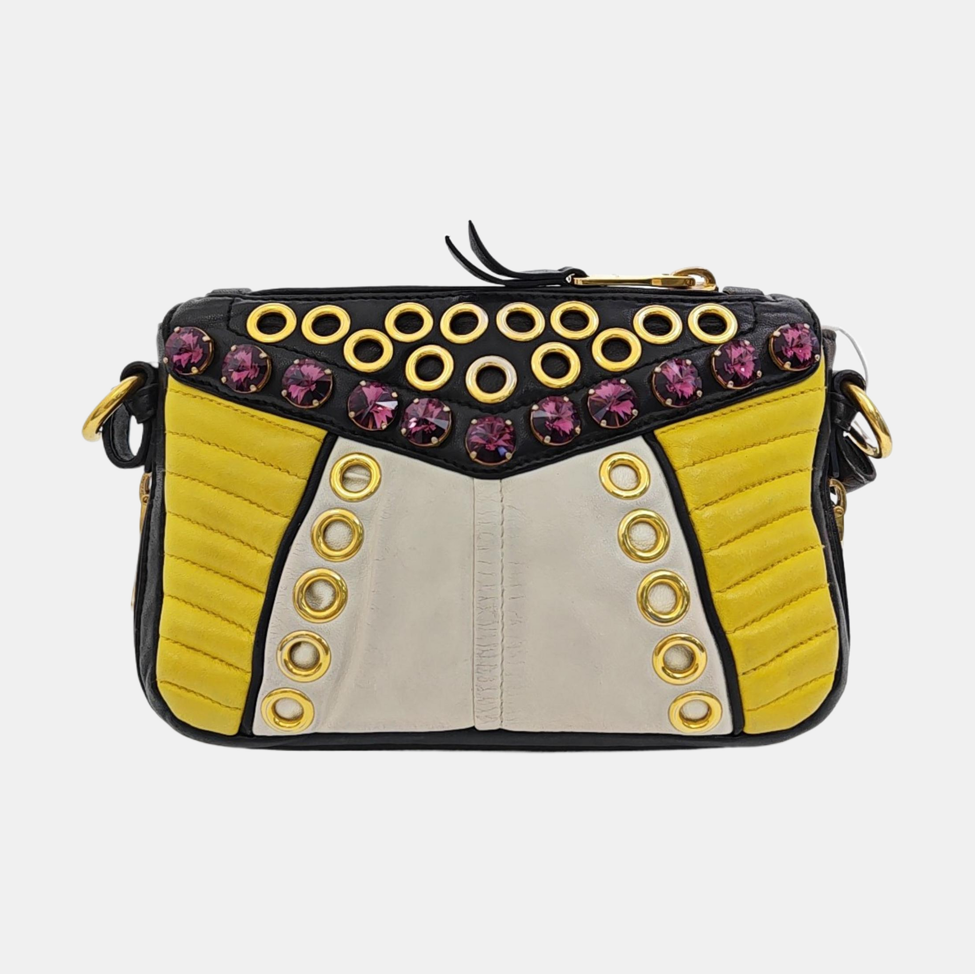 Quilted Lambskin Shoulder Bag Yellow