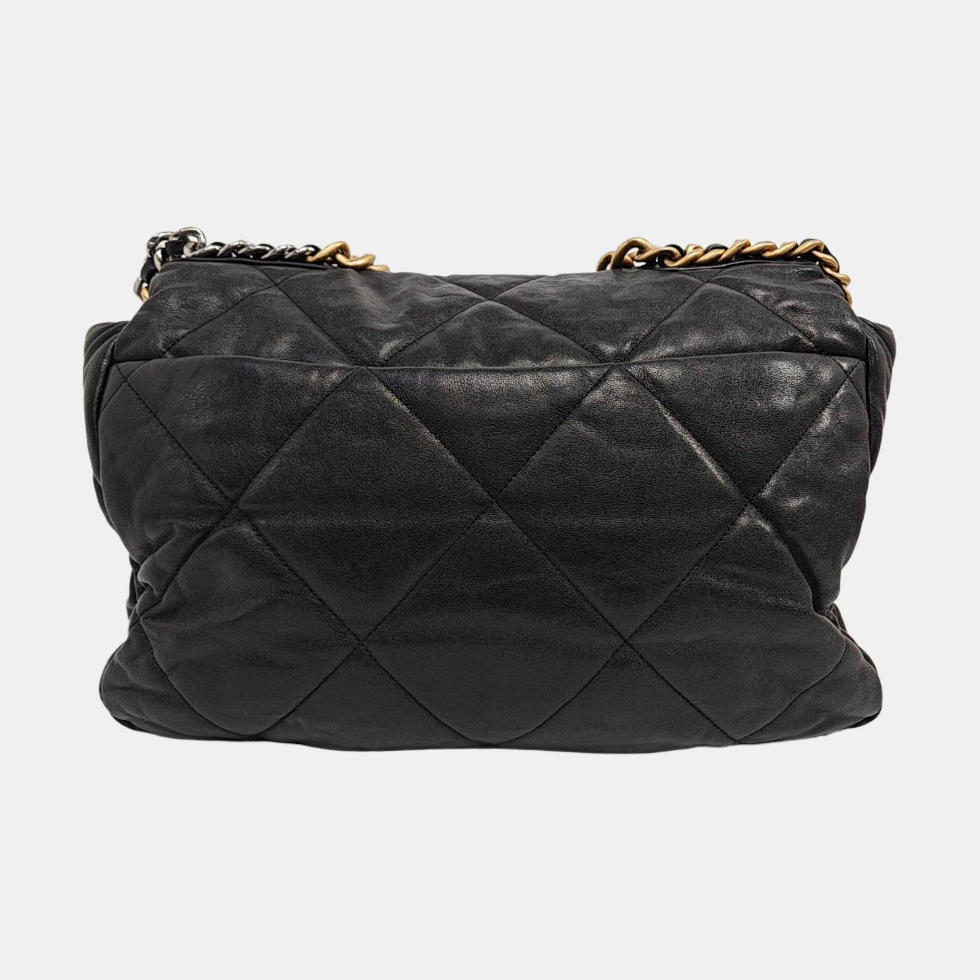 CHANEL 19 Maxi Quilted Lambskin Black
