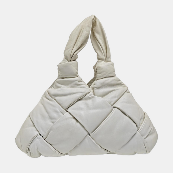 Lambskin Top Handle Bag White