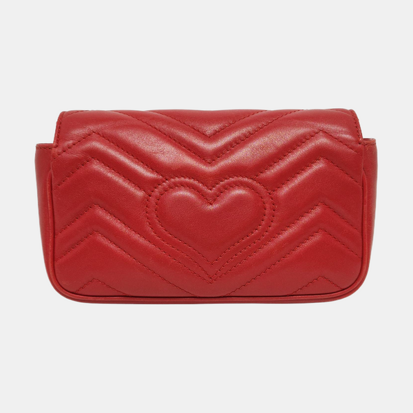 GG Marmont Mini Quilted Calfskin Red