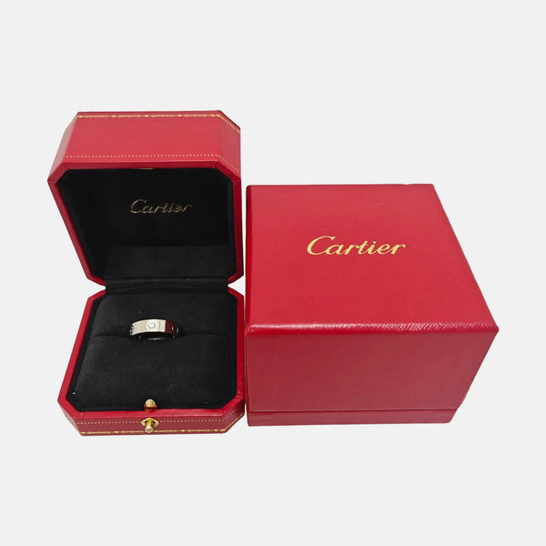 LOVE 18k White Gold Silver Ring EU 54