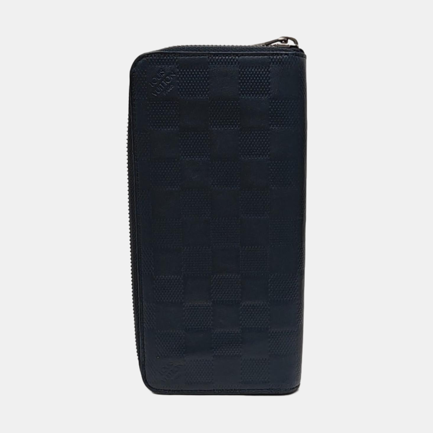 ZIPPY Damier Calfskin Blue Wallet