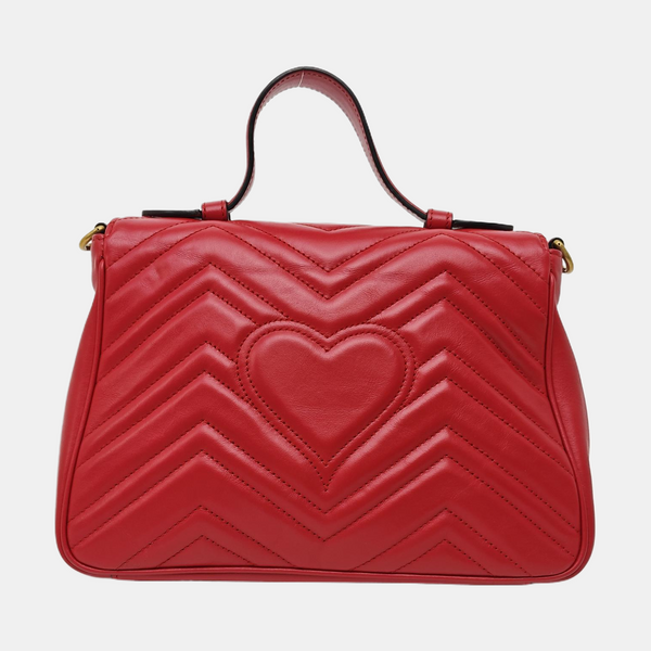 GG Marmont Small Quilted Calfskin Red