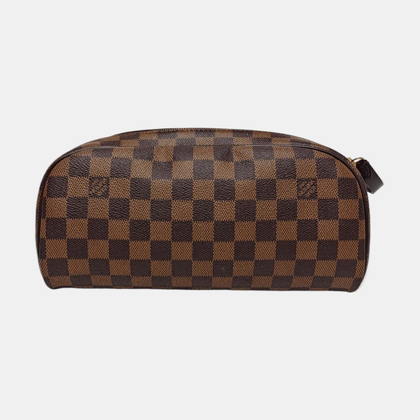 Damier Ebene Coated Canvas Clutch Extra Large Brown