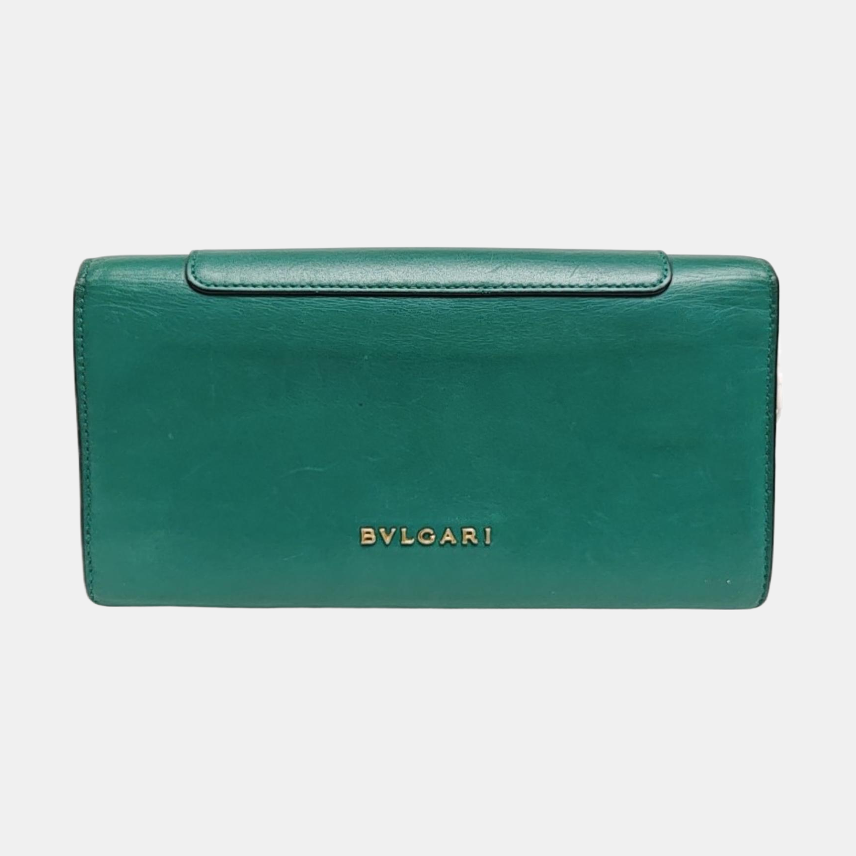 SERPENTI FOREVER Calfskin Green Wallet