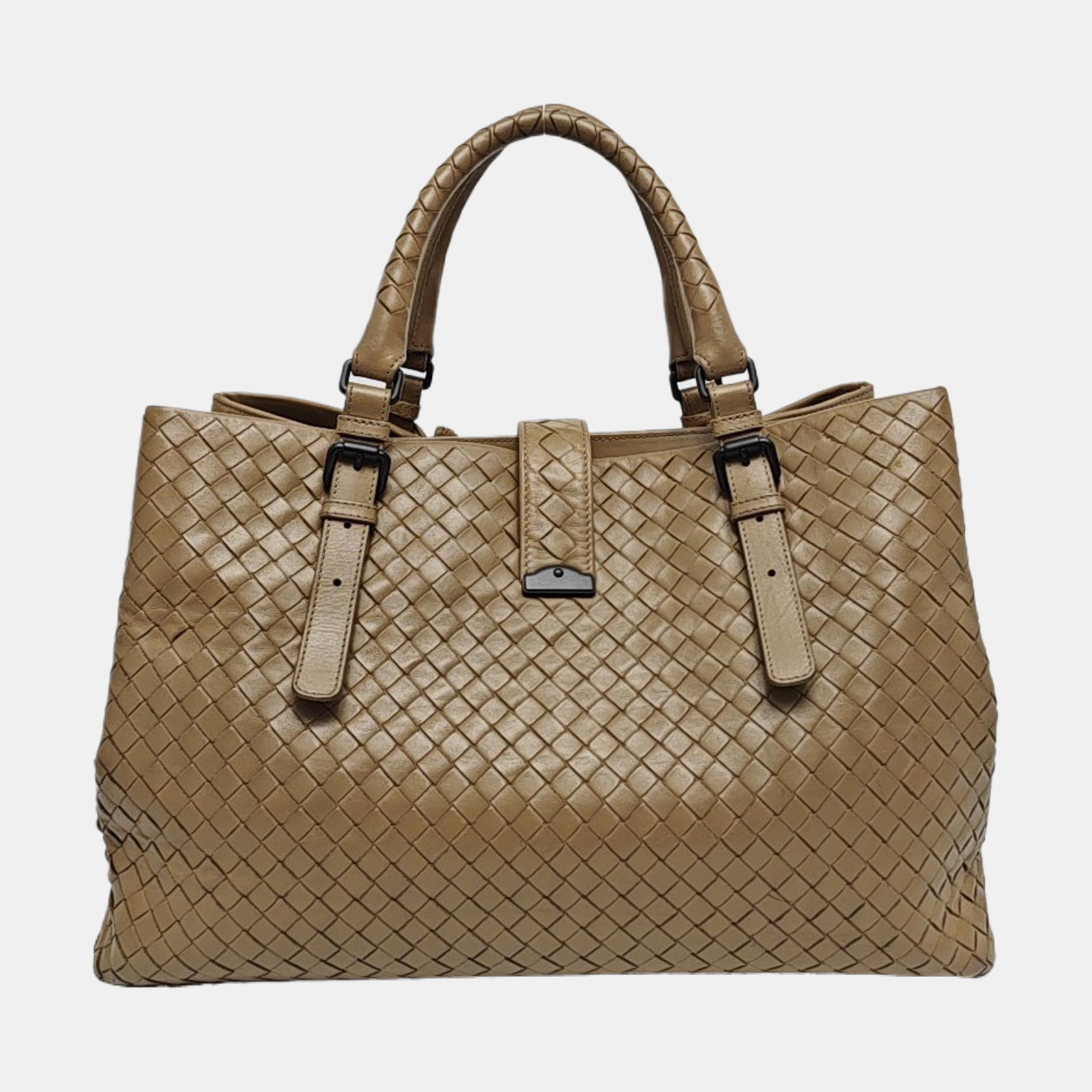 Authenticated pre-owned  Roma Calfskin Beige - Top Handle Bag at Looply