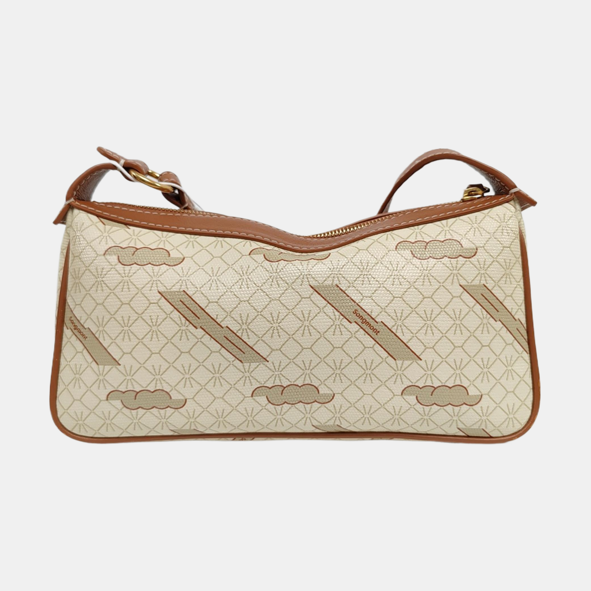 Coated Canvas Shoulder Bag Beige