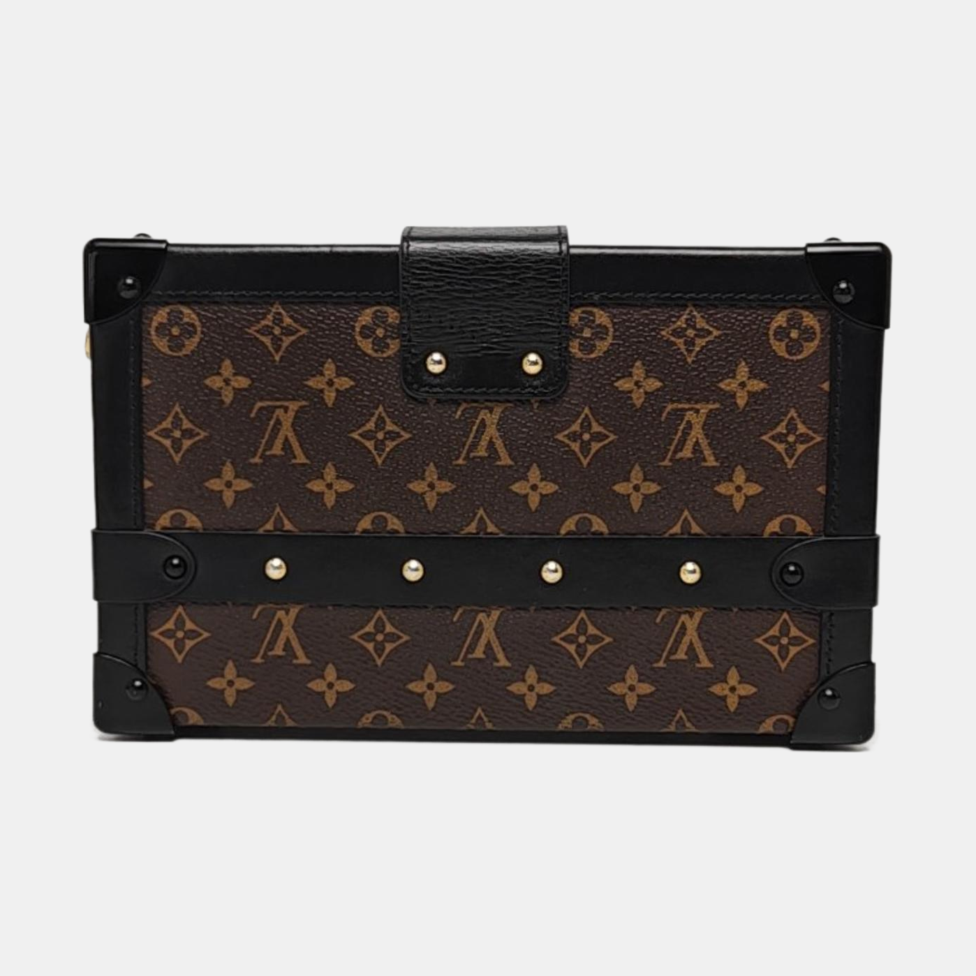PETITE MALLE Monogram Coated Canvas Brown