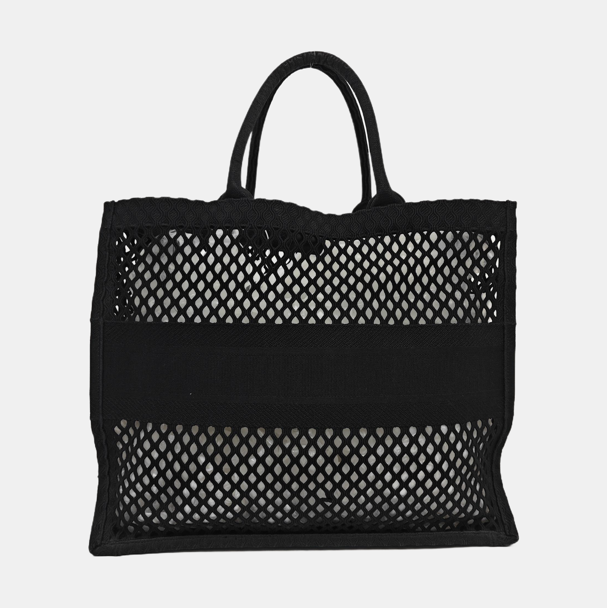 Authenticated pre-owned  Book Tote Large Mesh Black - Tote Bag at Looply