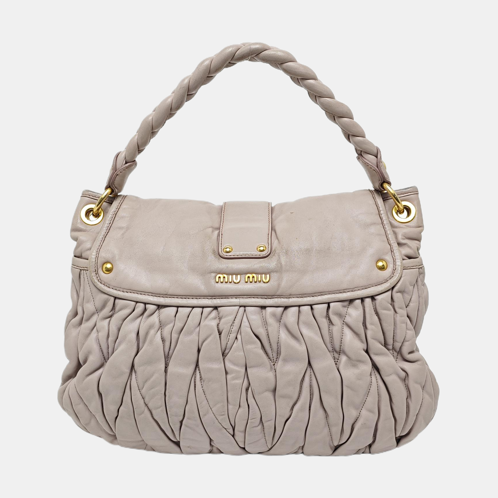 Miu Coffer Quilted Calfskin Purple