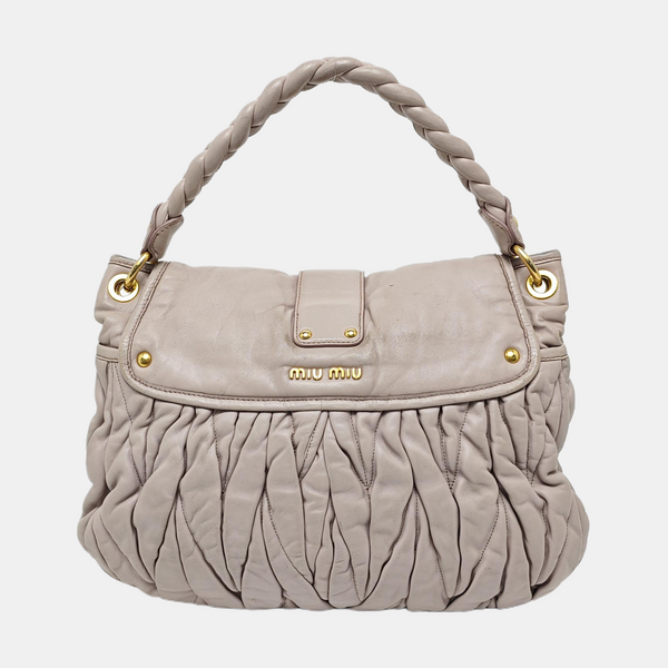 Miu Coffer Quilted Calfskin Purple