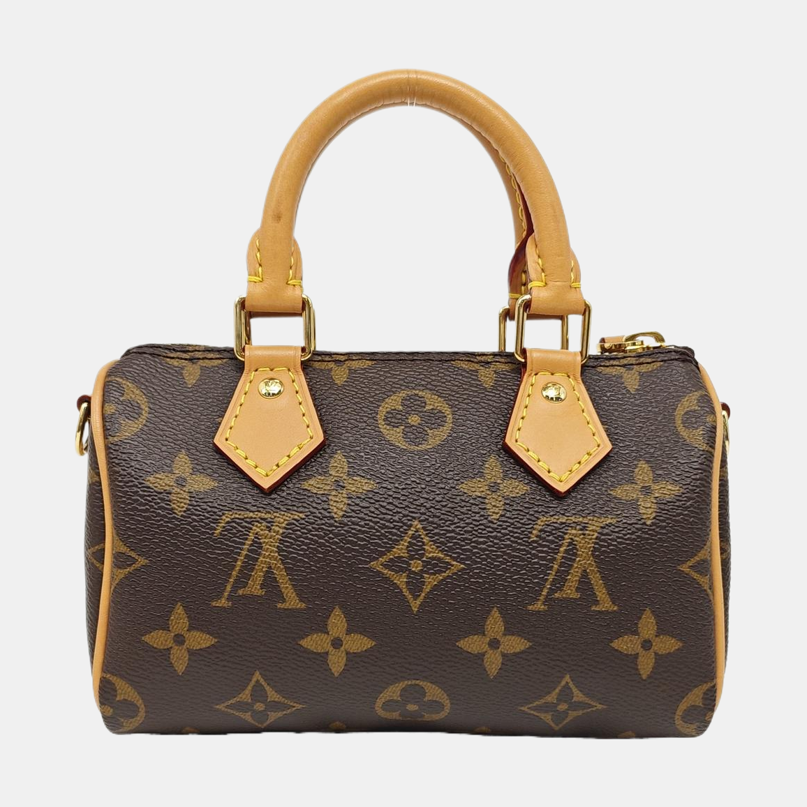 Authenticated pre-owned  SPEEDY Nano Monogram Coated Canvas Brown - Shoulder Bag at Looply