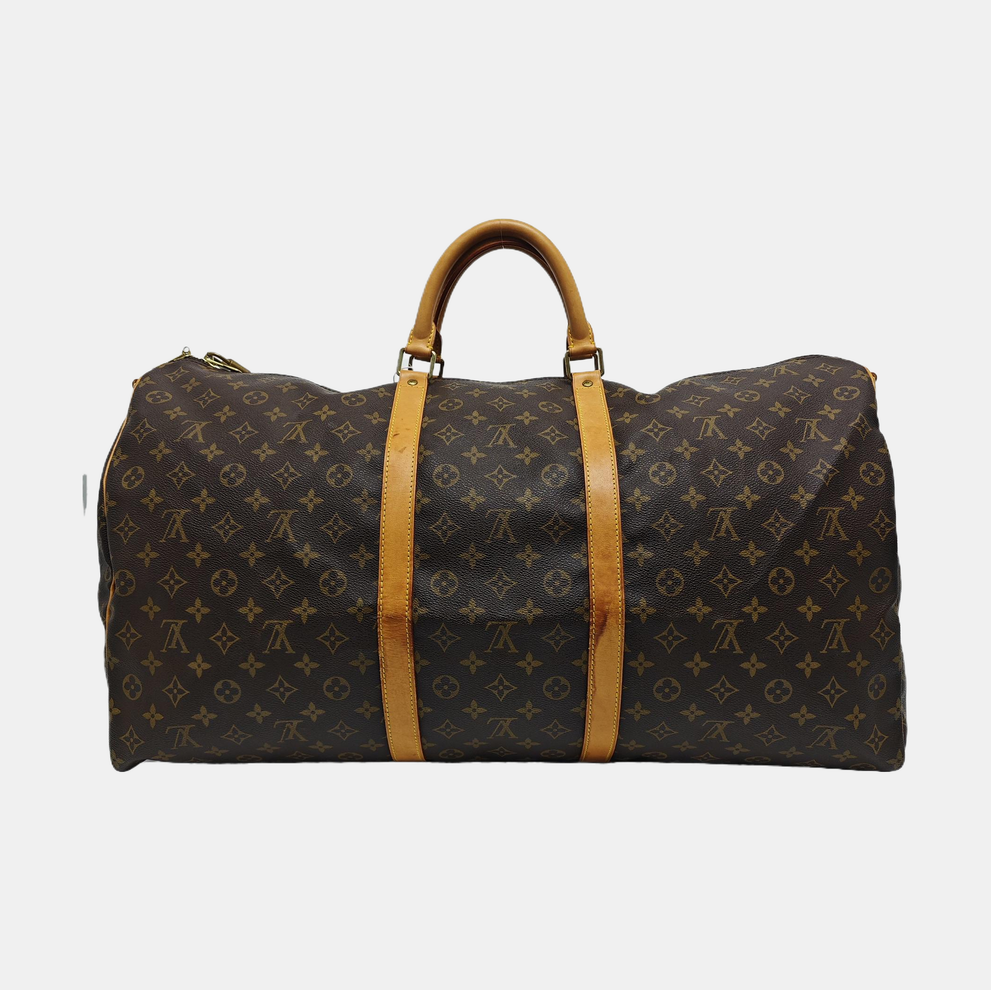 KEEPALL 60 Monogram Coated Canvas Brown