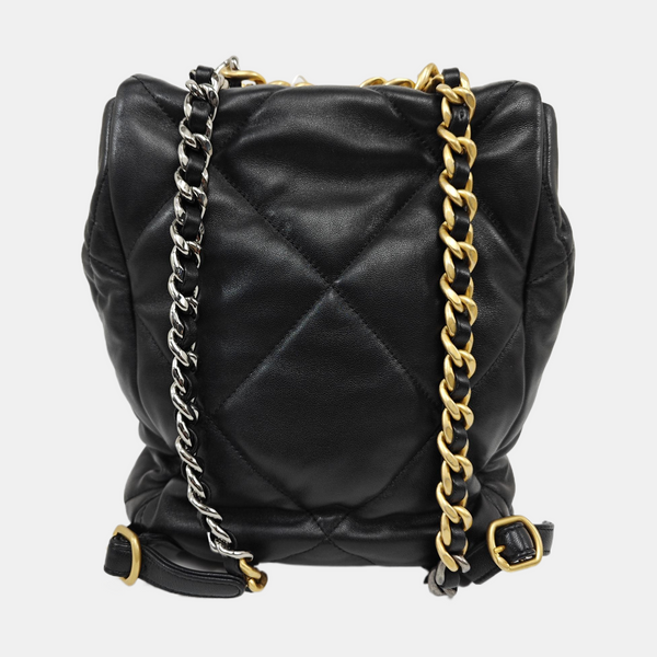 CHANEL 19 Mini Quilted Lambskin Black