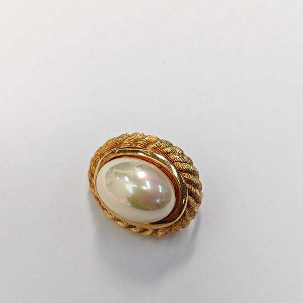Twist Round Metal Gold Clip On Earrings