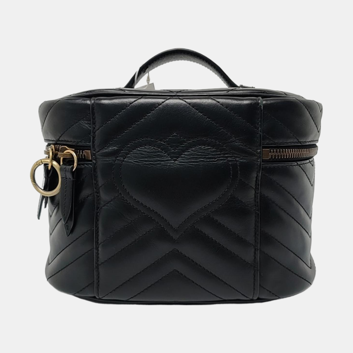 Authenticated pre-owned  GG Marmont Small Quilted Calfskin Black - Top Handle Bag at Looply