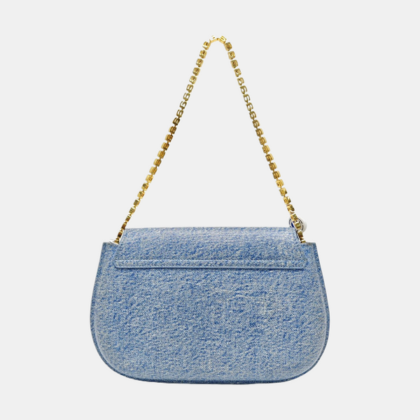 Leather Shoulder Bag Blue