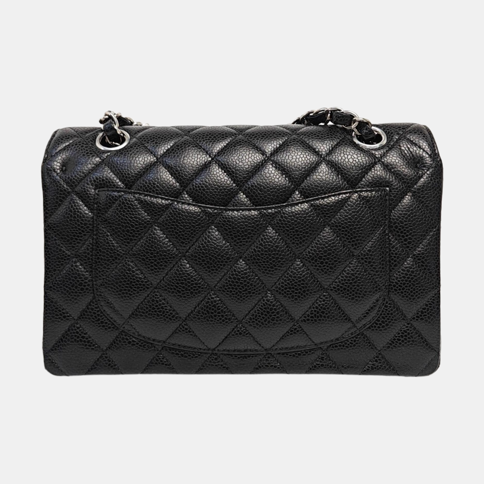 CLASSIC FLAP Small Quilted Grained Calfskin Black
