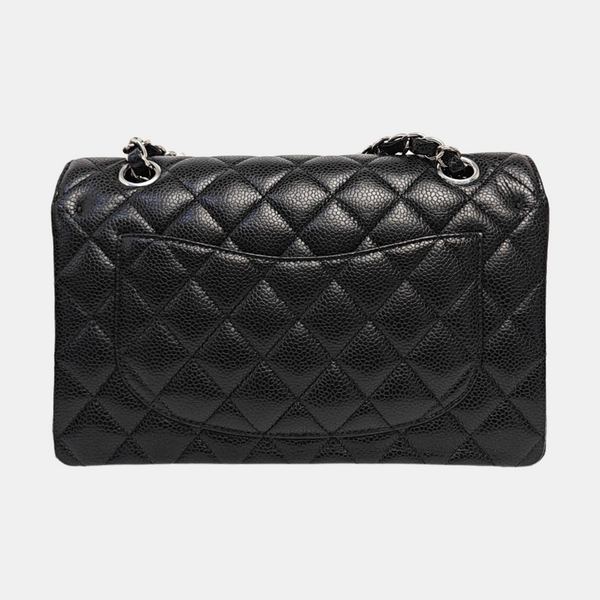 CLASSIC FLAP Small Quilted Grained Calfskin Black
