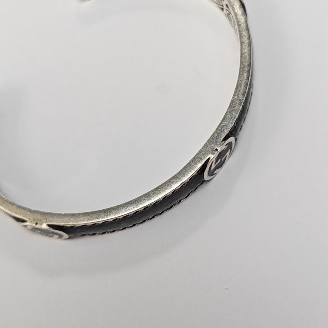 Interlocking G 925 Sterling Silver Bangle