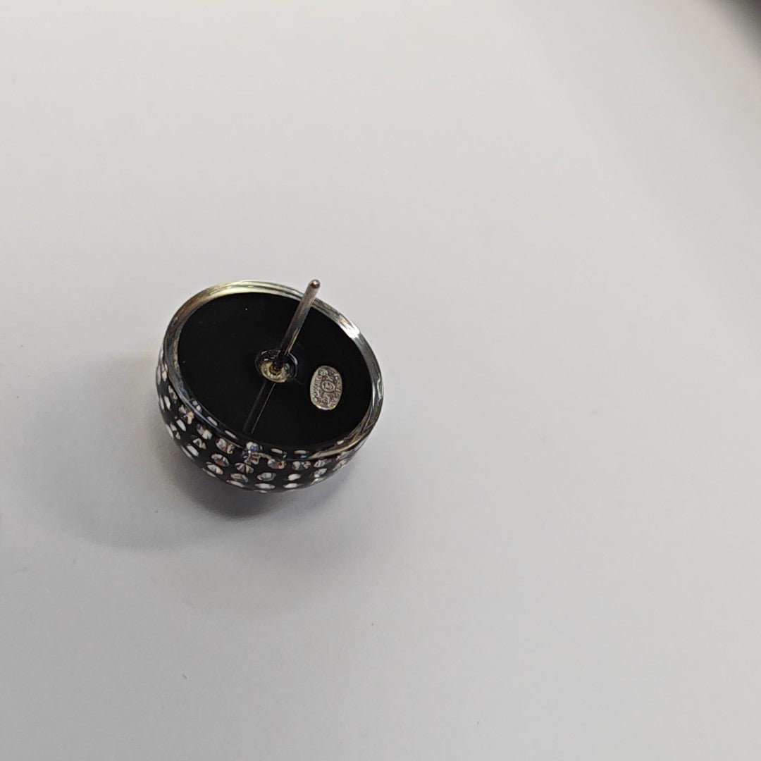 Synthetic Crystal Black Stud Earrings