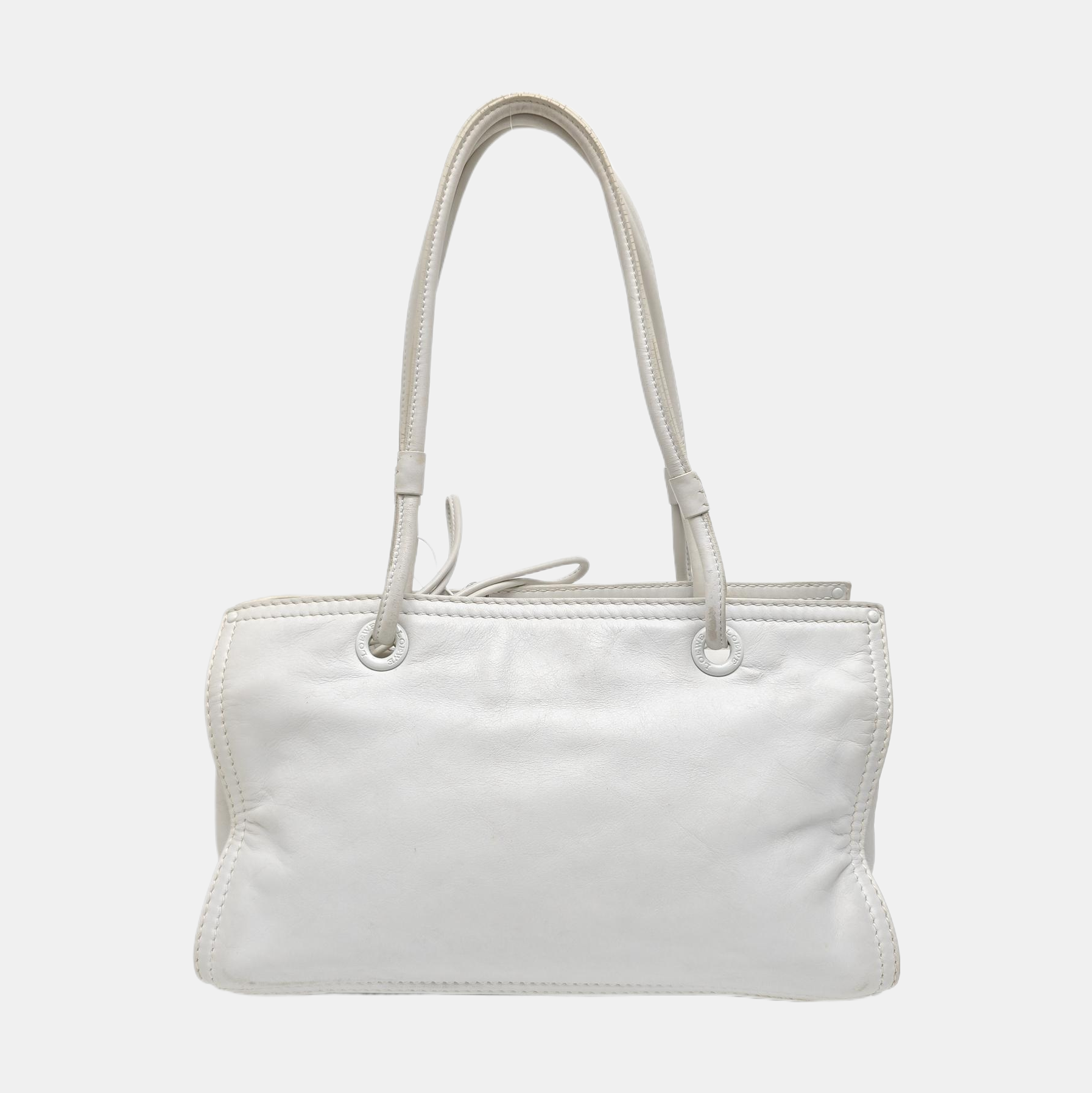 Quilted Calfskin Tote Bag White