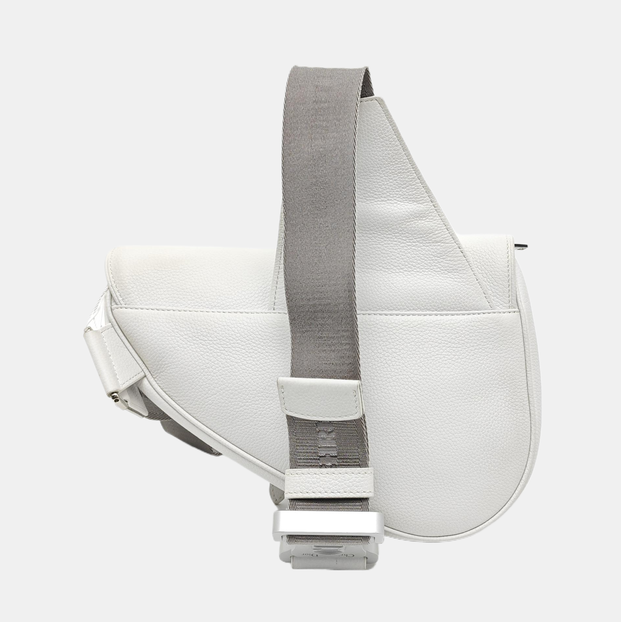 Authenticated pre-owned  Saddle Medium Calfskin White - Crossbody Bag at Looply